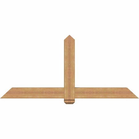 Ekena Millwork Eugene Smooth Timber Gable Bracket, Western Red Cedar, 72"W x 33"H x 5 1/2"D x 5 1/2"F, 11/12 Pitch GBW072X33X0606EUG00SWR